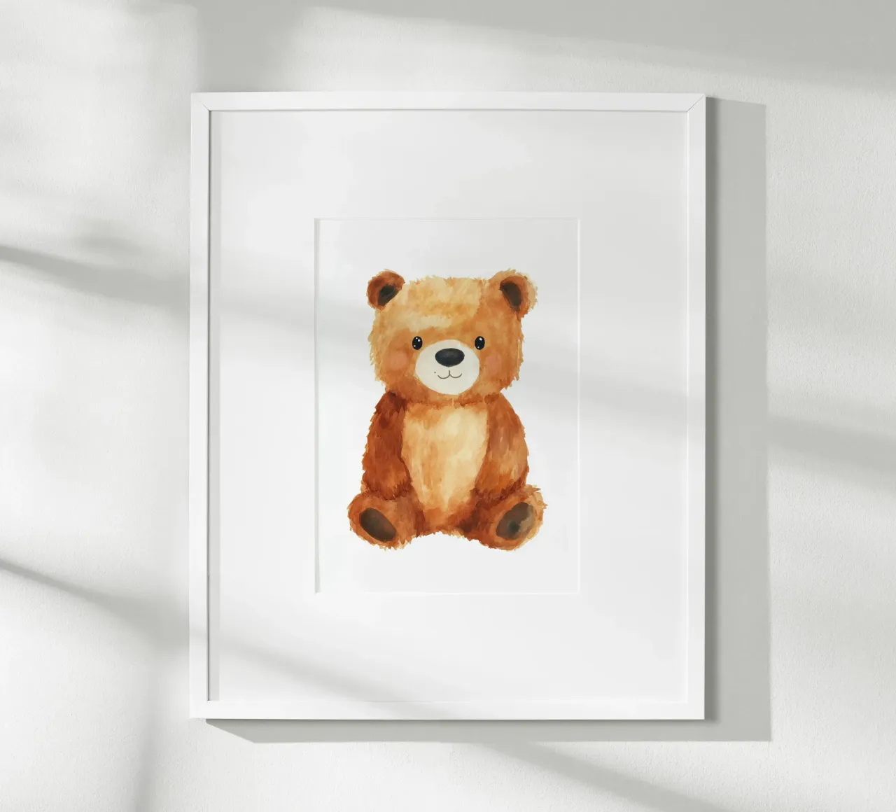 Teddybär Plüschtier süßes Gesicht weiche Textur Poster mit Kunststoffrahmen von Thomas Weber