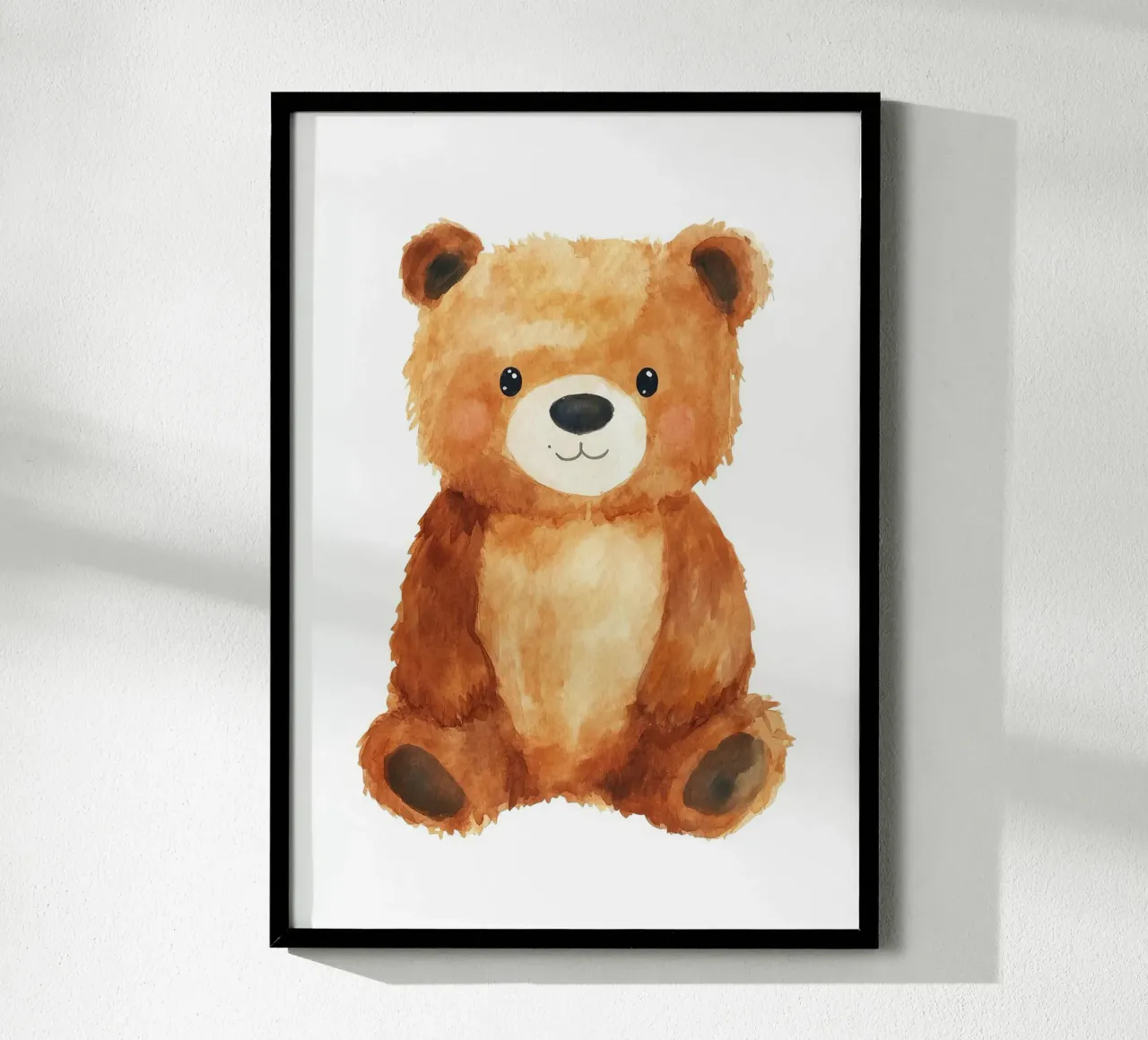 Teddybär Plüschtier süßes Gesicht weiche Textur Poster mit Kunststoffrahmen von Thomas Weber