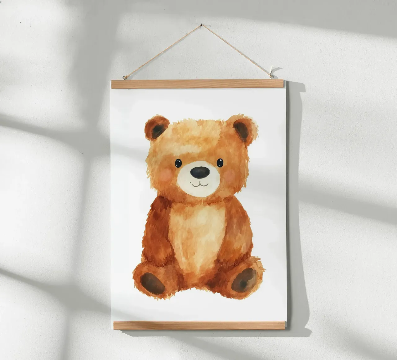 Teddybär Plüschtier süßes Gesicht weiche Textur Poster mit Kunststoffrahmen von Thomas Weber