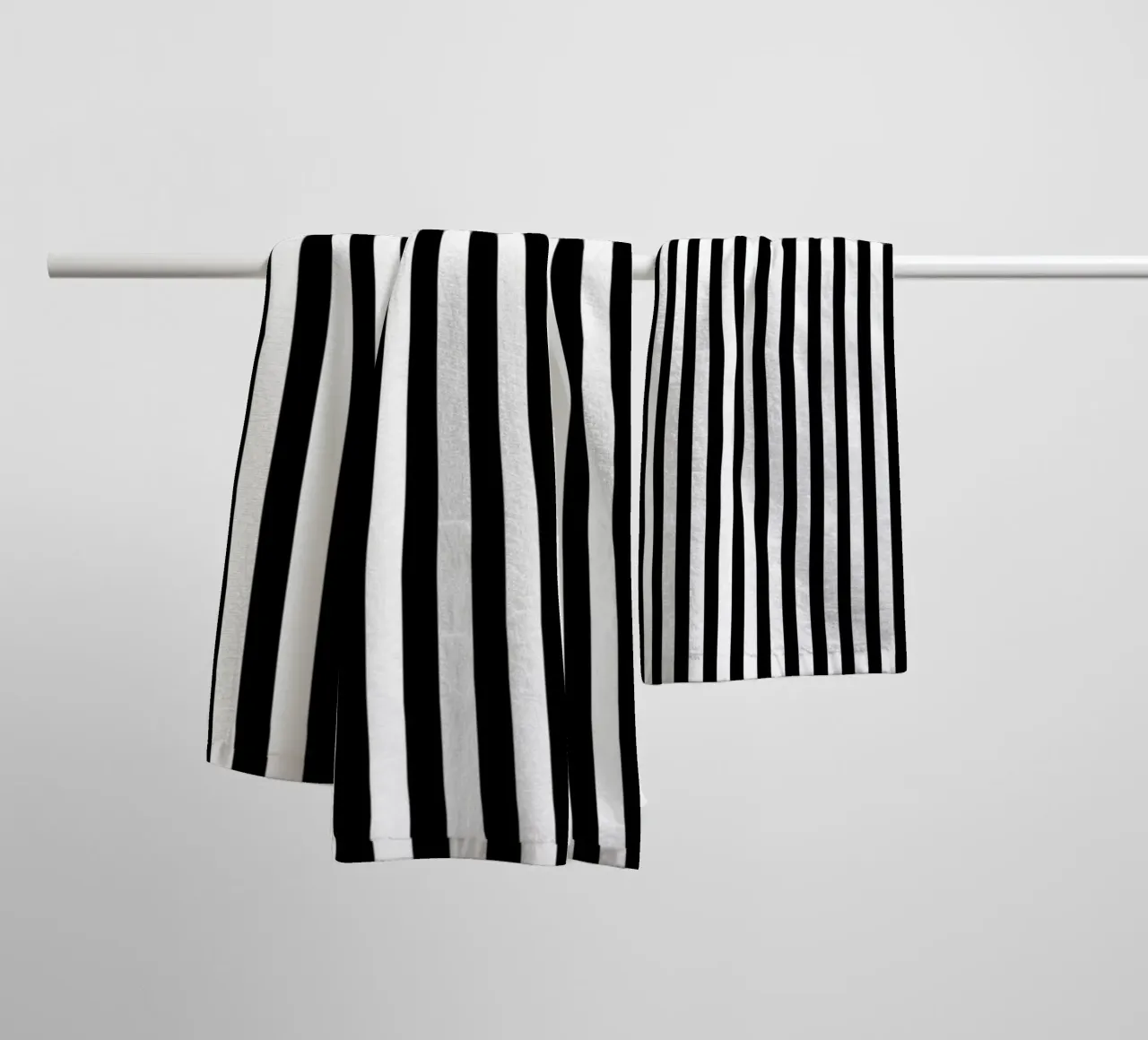 Minimalist Basic Classic Bold Stripes | White and Black towel by Beauty in Simplicity
