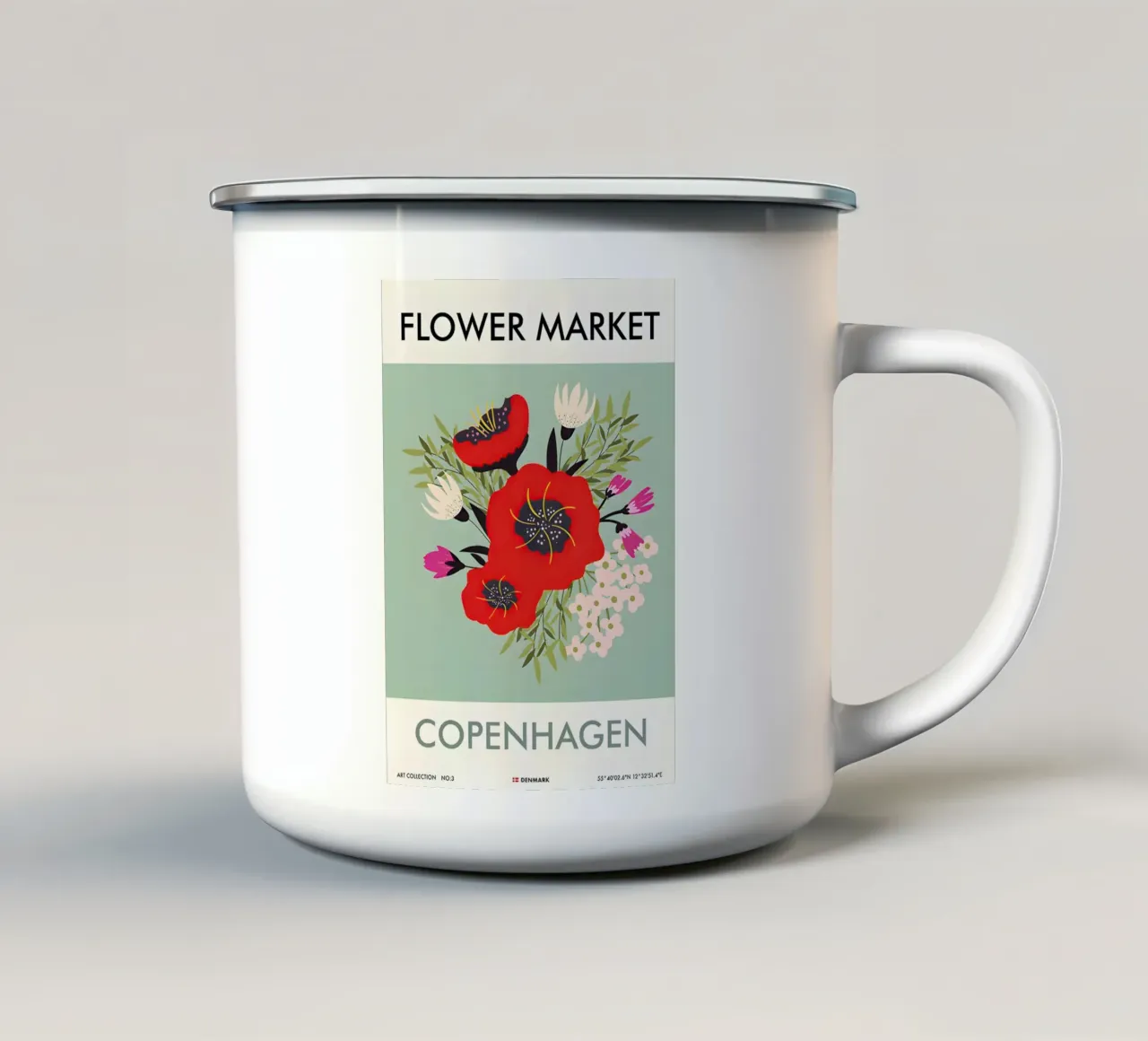 Copenaghen tazza in smalto da Amber Hughes