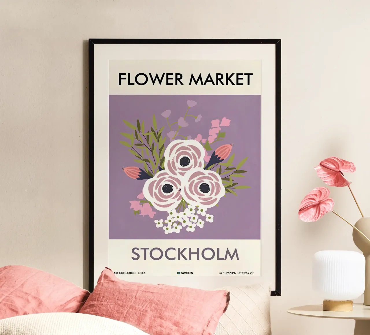 Stoccolma poster con telaio in plastica da Amber Hughes