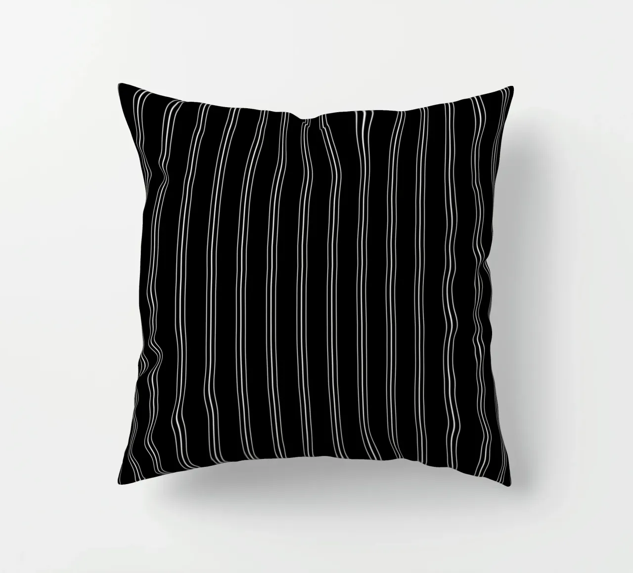 Minimal Classic Scandinavian Mixed Stripes | White on Black cuscino da Beauty in Simplicity