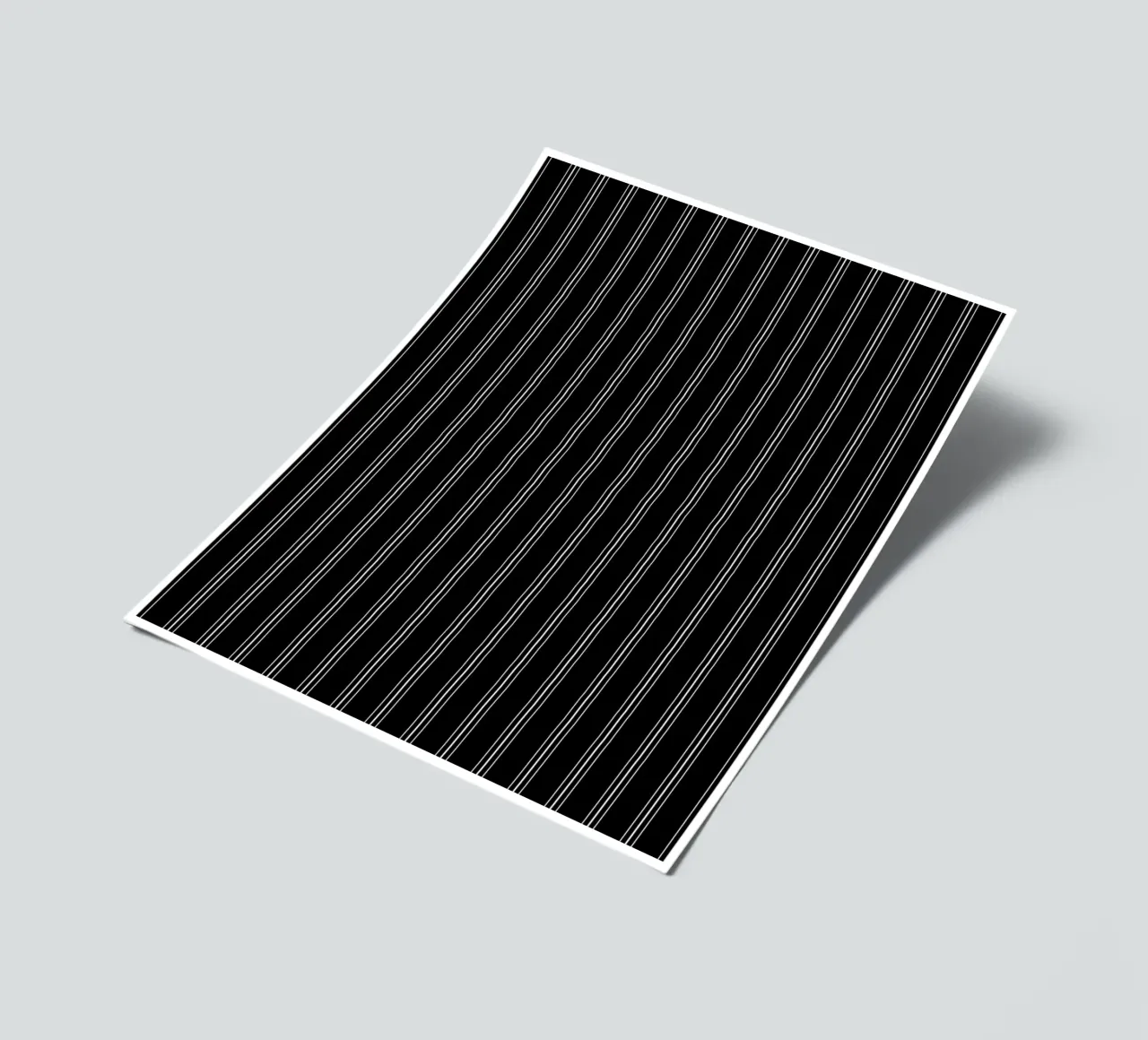 Minimal Classic Scandinavian Mixed Stripes | White on Black planche autocollant de Beauty in Simplicity