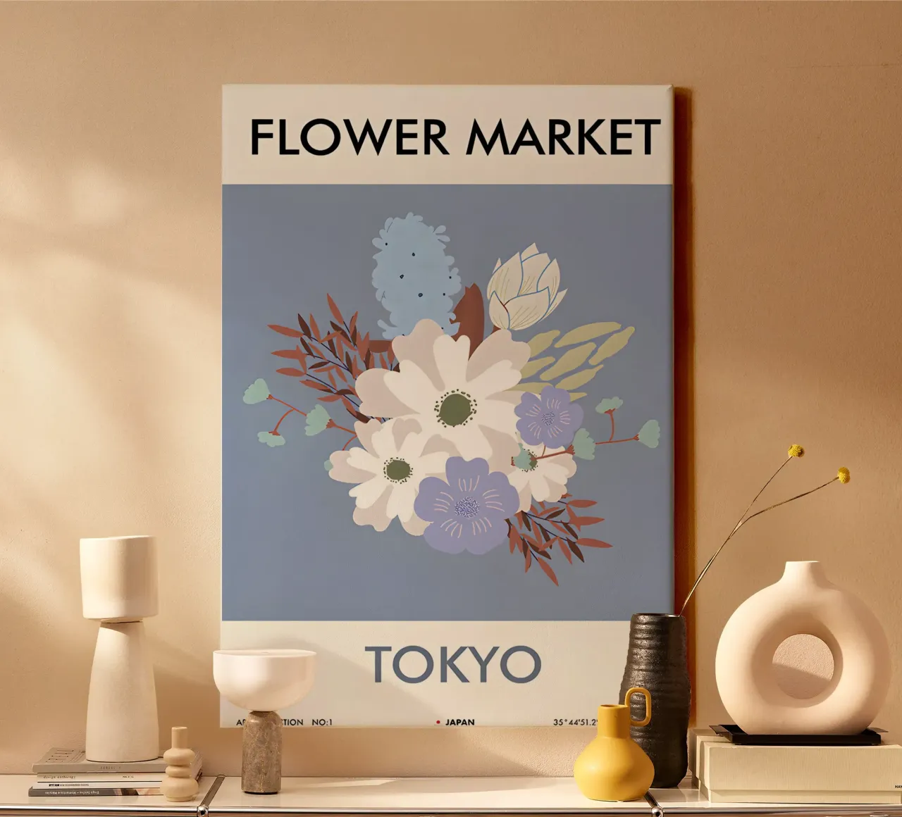 tokyo tela con Cornice a cassetta da Amber Hughes