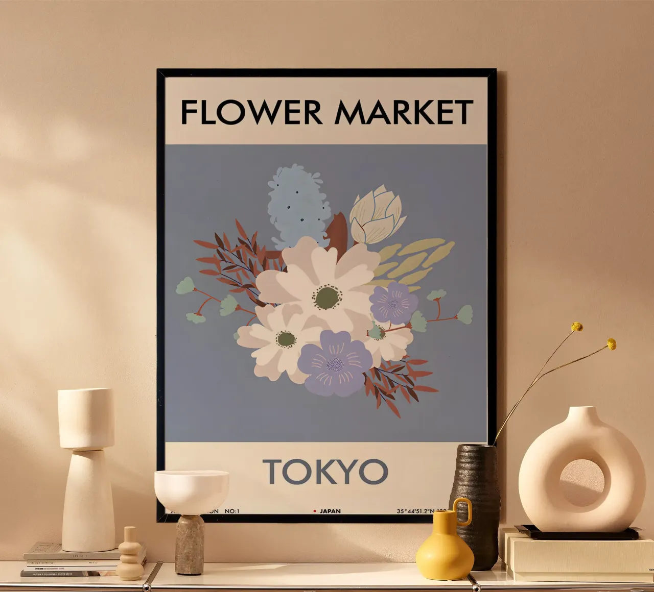 tokyo poster con telaio in alluminio da Amber Hughes
