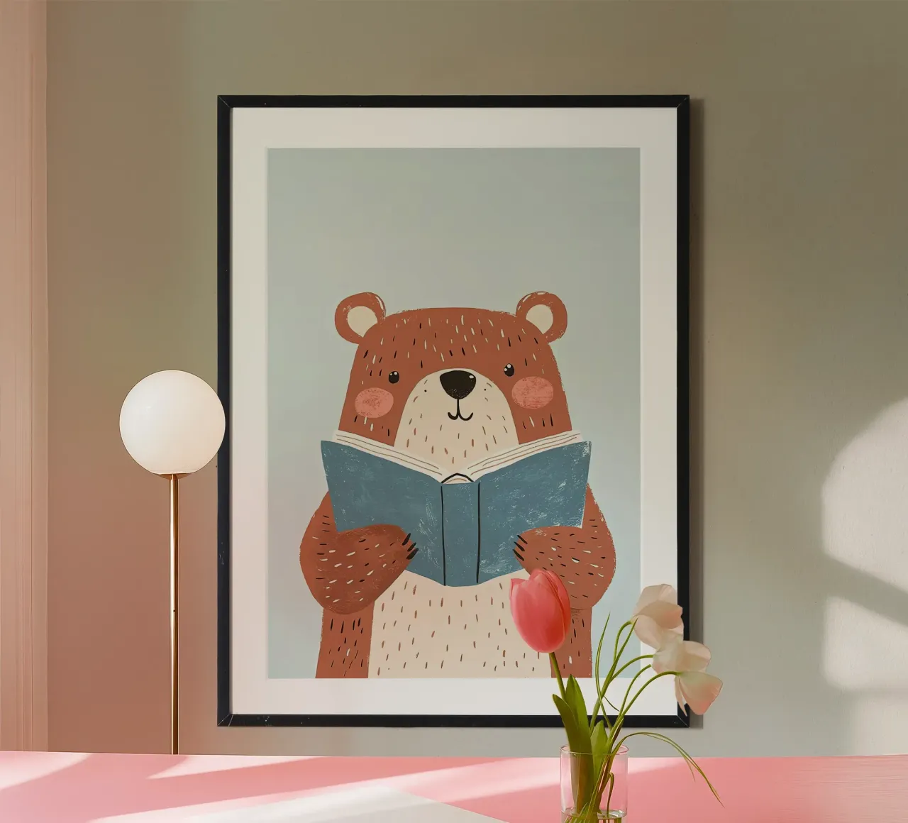 orso animale libro lettura cartone animato poster da Thomas Weber