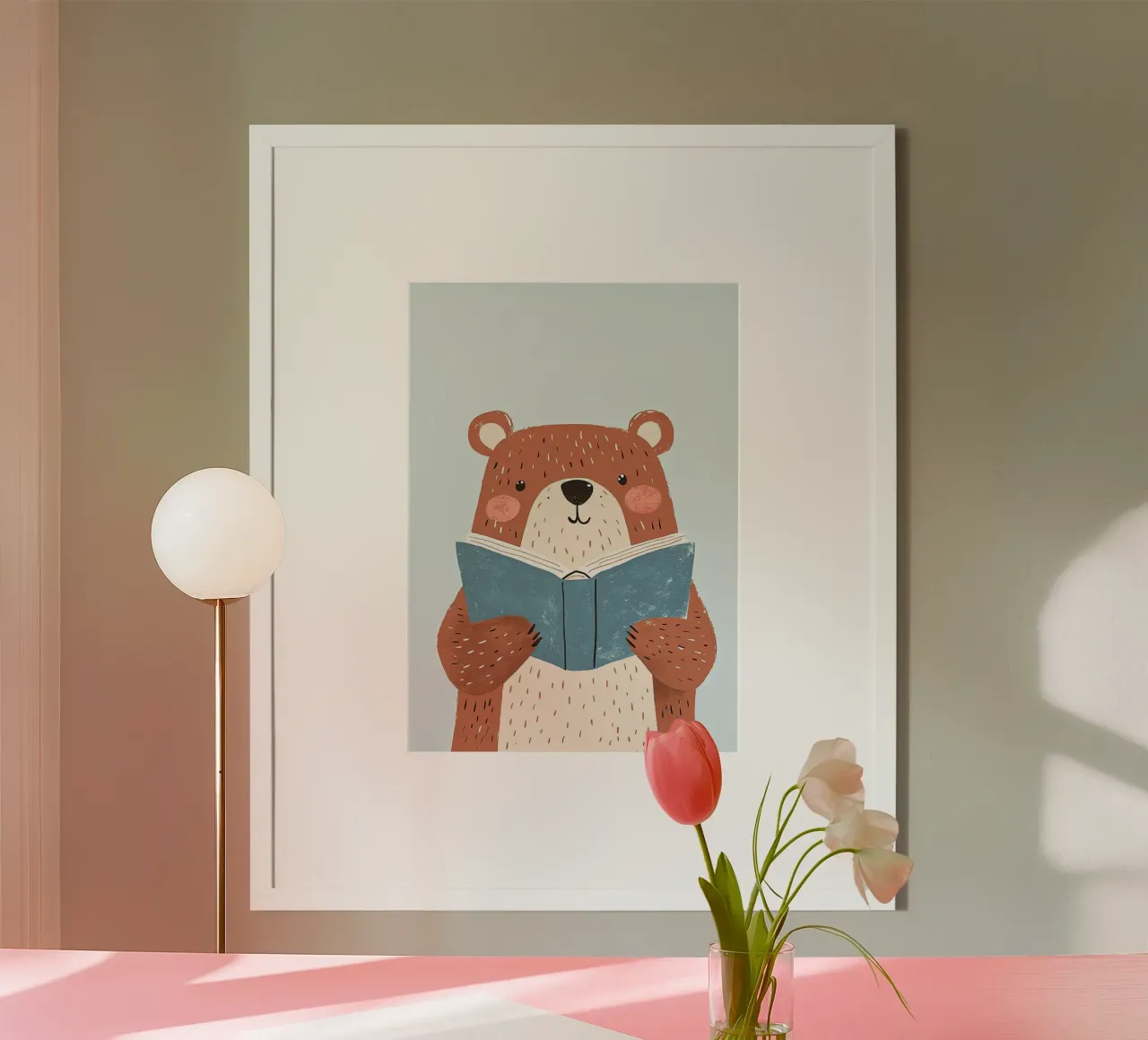 orso animale libro lettura cartone animato poster da Thomas Weber