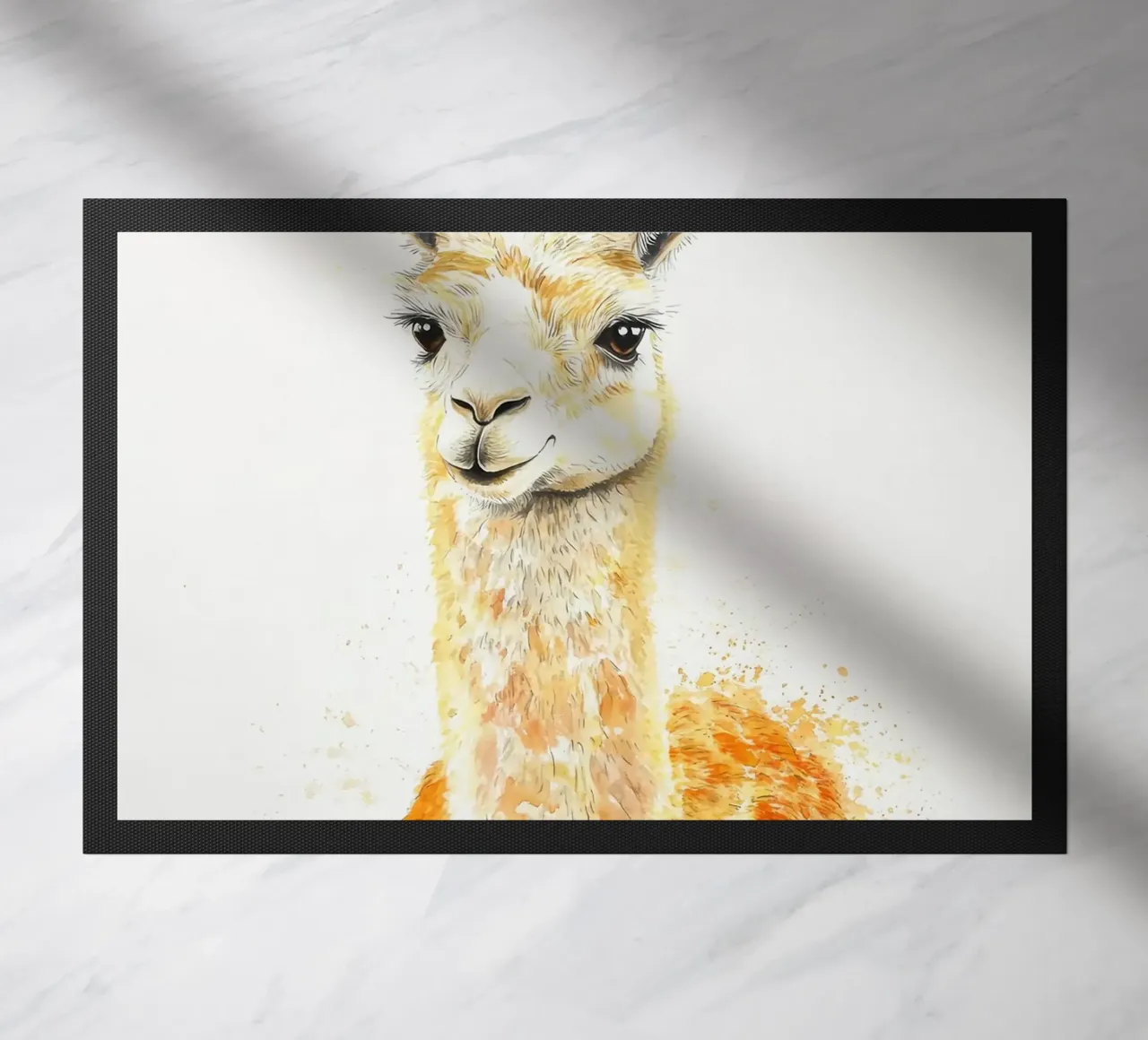 lama animale pelliccia orecchie occhi zerbino da Thomas Weber