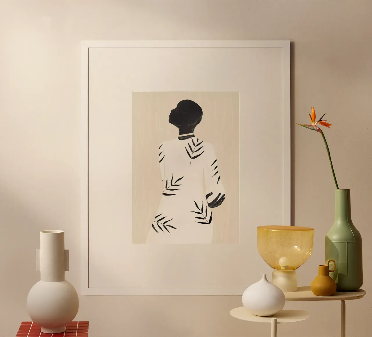 Ragazza tropicale astratta minimalista 5 poster con telaio in plastica da ThingDesign