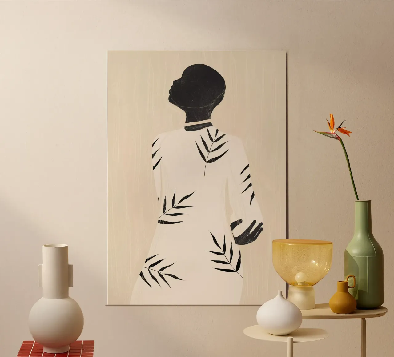 Ragazza tropicale astratta minimalista 5 poster con telaio in plastica da ThingDesign