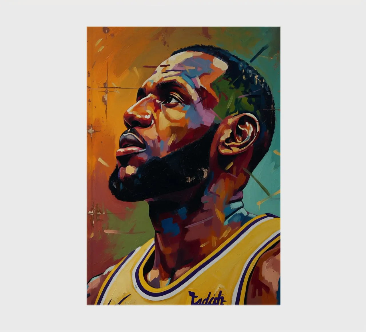 Lebron James abstract colorful art notebook by Lembayung art