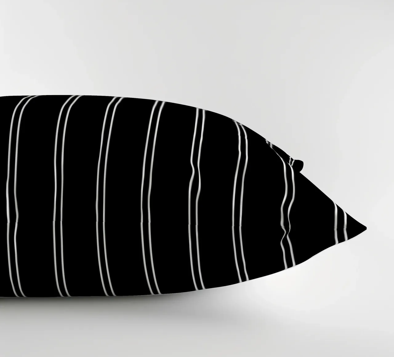 Minimal Basic Classic Doppie strisce bianche su nero cuscino da Beauty in Simplicity