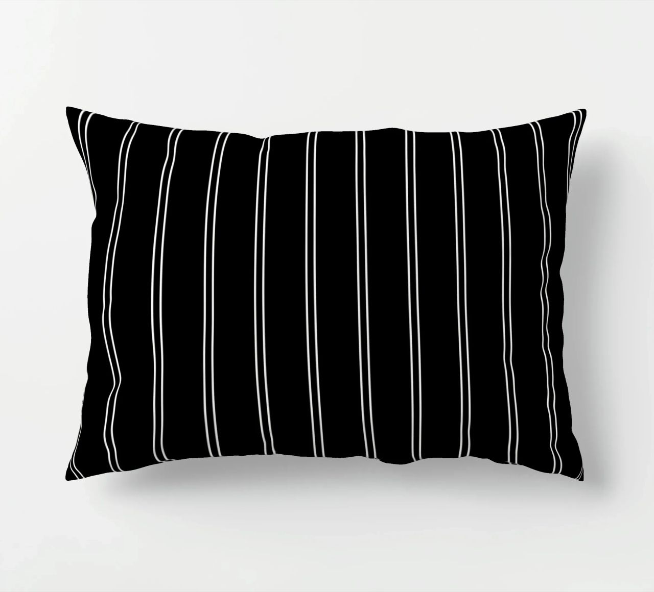 Minimal Basic Classic Doppie strisce bianche su nero cuscino da Beauty in Simplicity