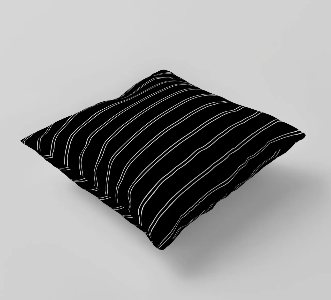 Minimal Basic Classic Doppie strisce bianche su nero cuscino da Beauty in Simplicity