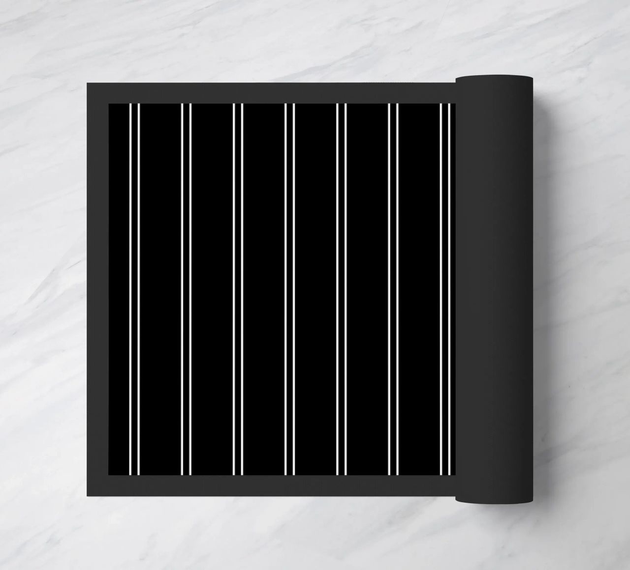Minimal Basic Classic Doppie strisce bianche su nero zerbino da Beauty in Simplicity
