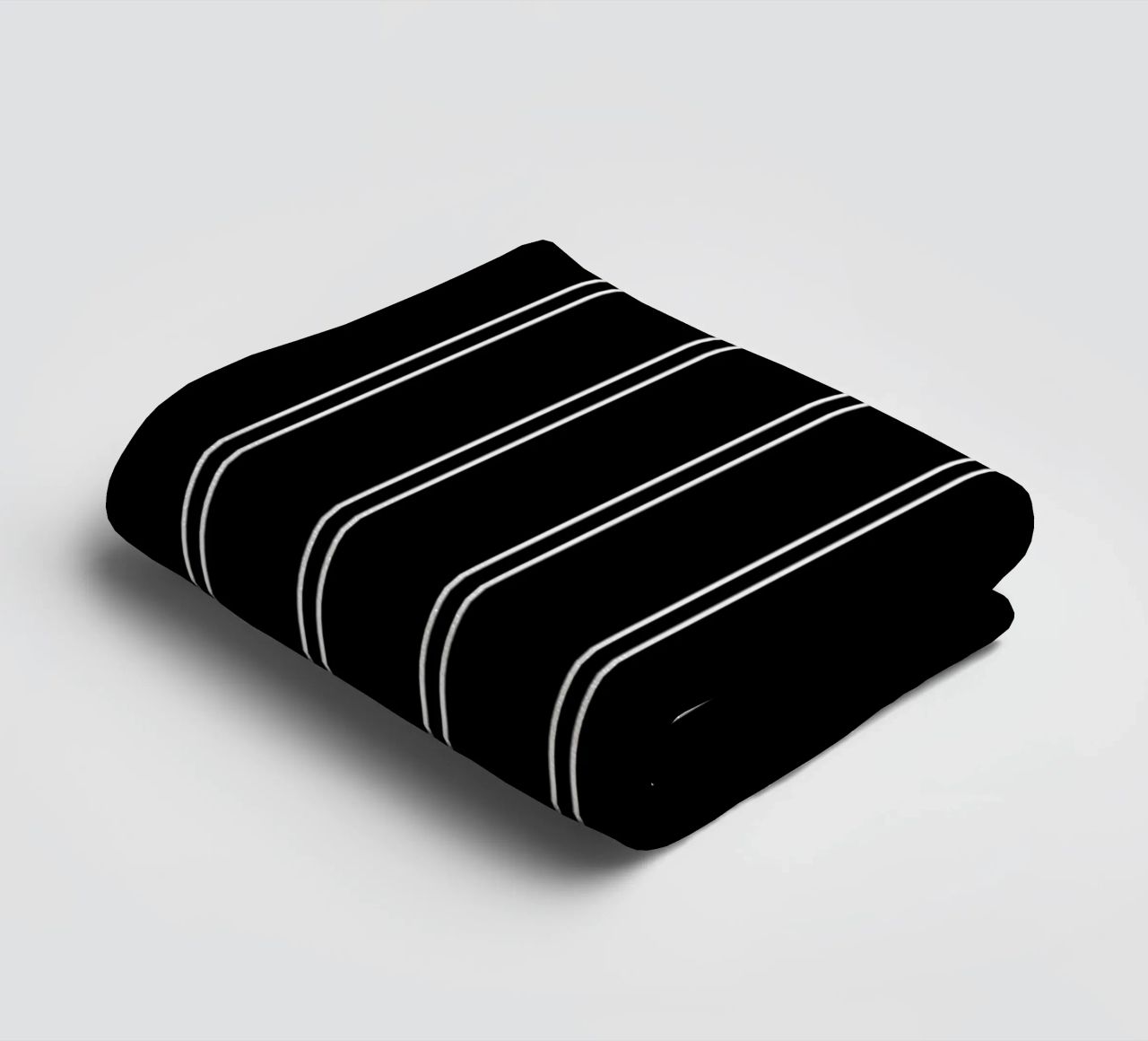 Minimal Basic Classic Doppie strisce bianche su nero asciugamano da bagno da Beauty in Simplicity