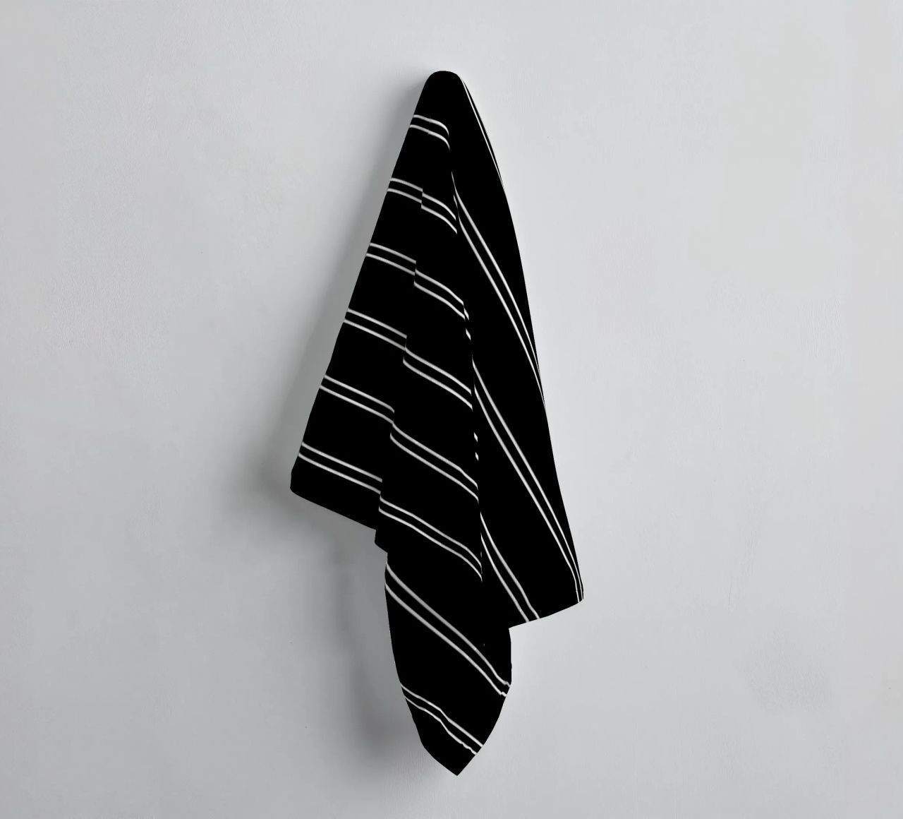 Minimal Basic Classic Doppie strisce bianche su nero asciugamano da bagno da Beauty in Simplicity