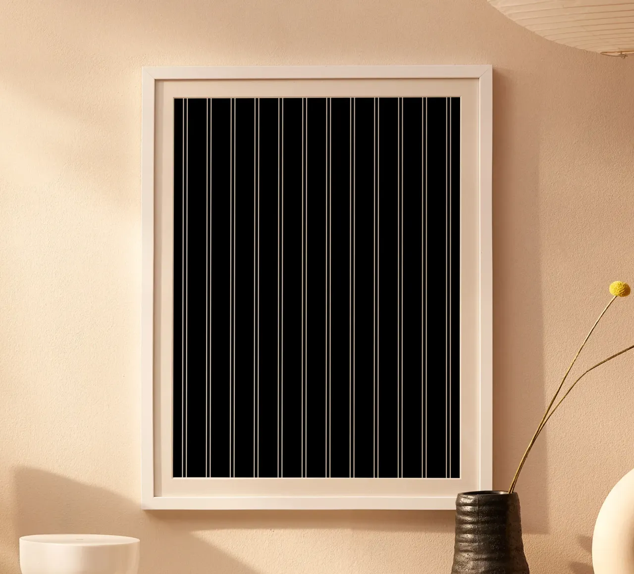 Minimal Basic Classic Doppie strisce bianche su nero poster da Beauty in Simplicity