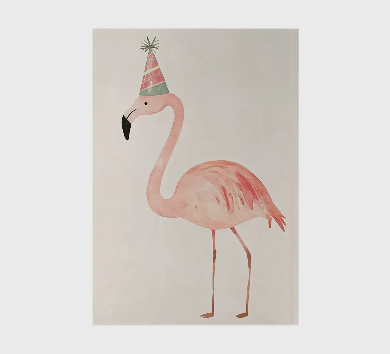 flamingo party hat bird feathers beak notebook by David Müller