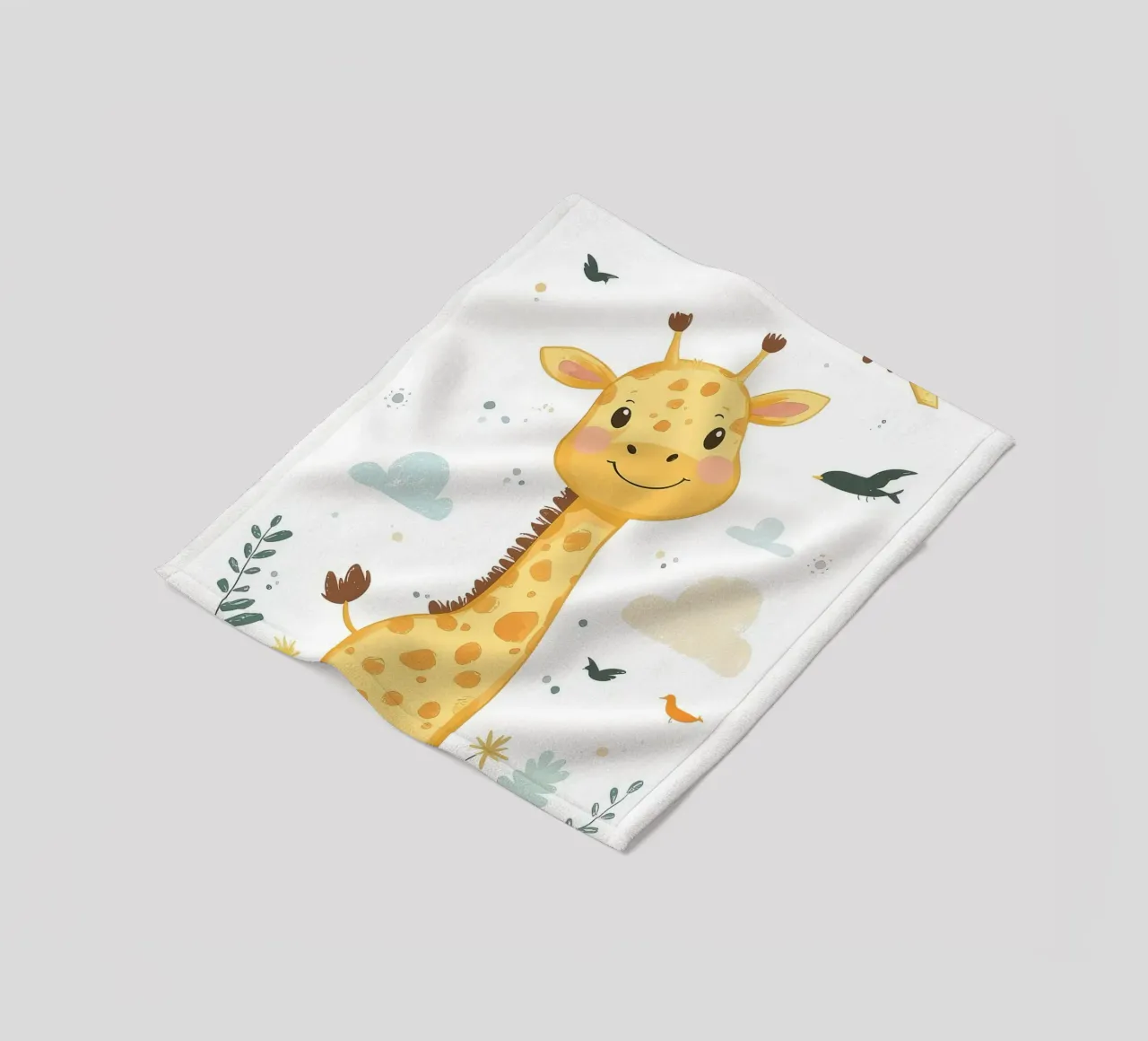 giraffa aereo nuvole uccelli coperta in pile da David Müller