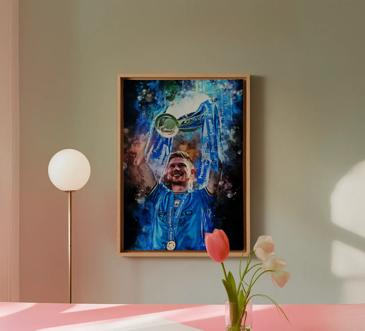 Kevin De Bruyne tela con Cornice a cassetta da MasterInkArt