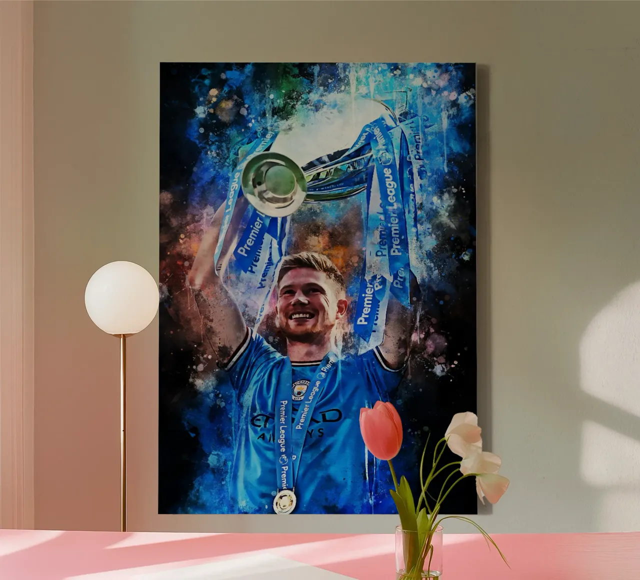 Kevin De Bruyne tela con Cornice a cassetta da MasterInkArt