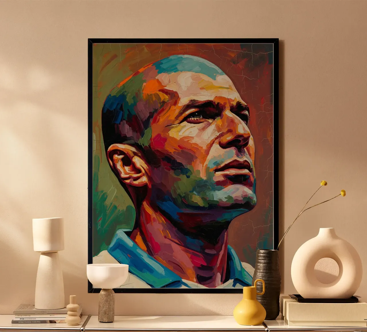 Quadro d'arte astratta di Zinedine Zidane poster con telaio in alluminio da Lembayung art