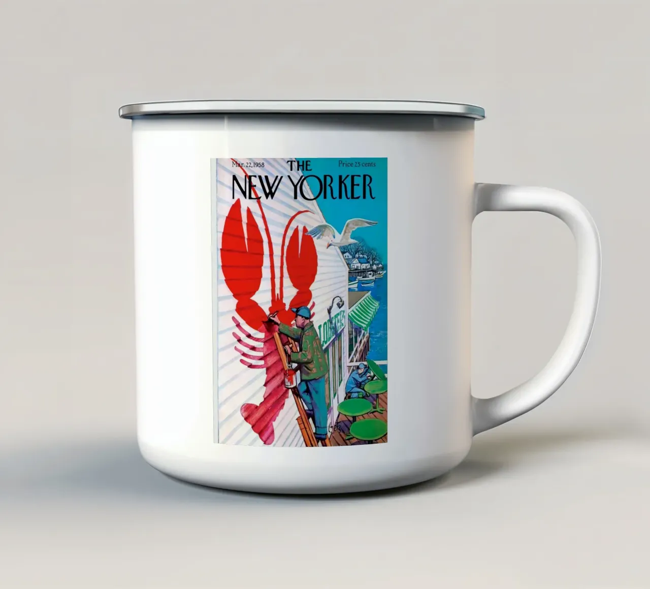 Il dipinto dei granchi tazza in smalto da cosmos studio
