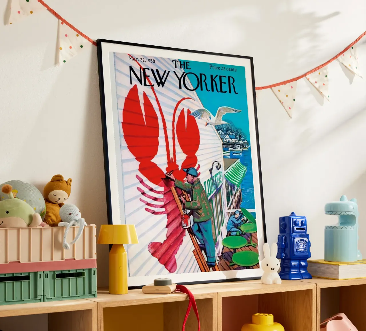 Il dipinto dei granchi poster con telaio in plastica da cosmos studio