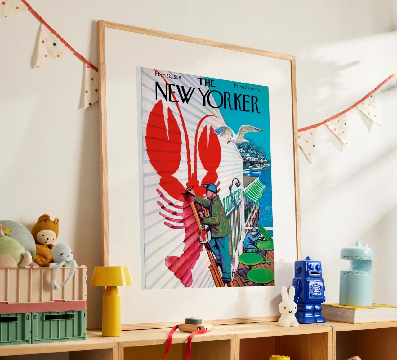 Il dipinto dei granchi poster con telaio in plastica da cosmos studio