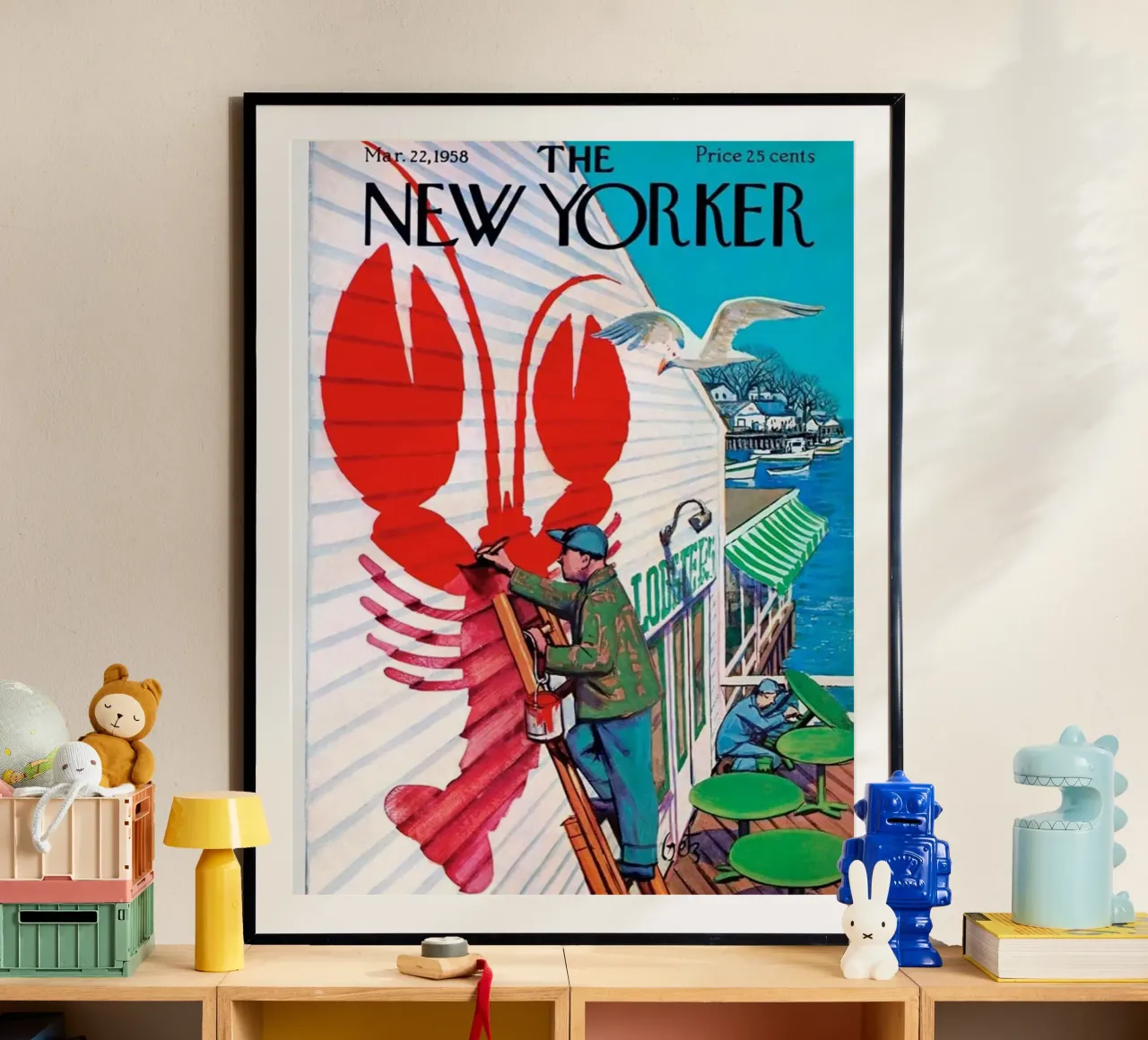 Il dipinto dei granchi poster con telaio in plastica da cosmos studio