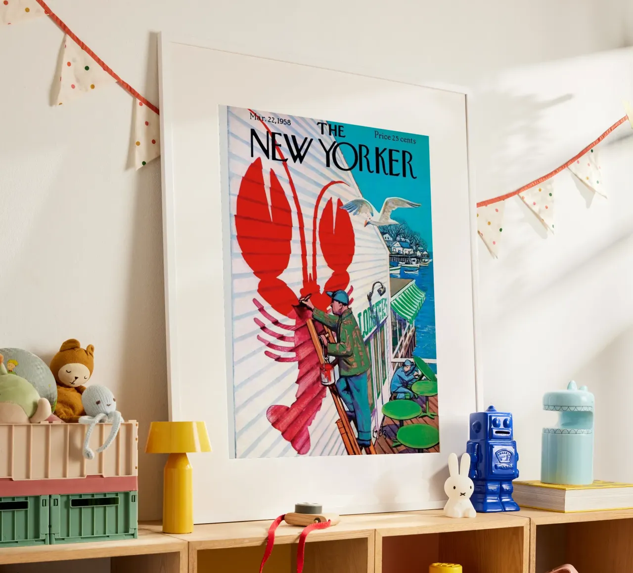 Il dipinto dei granchi poster con telaio in plastica da cosmos studio