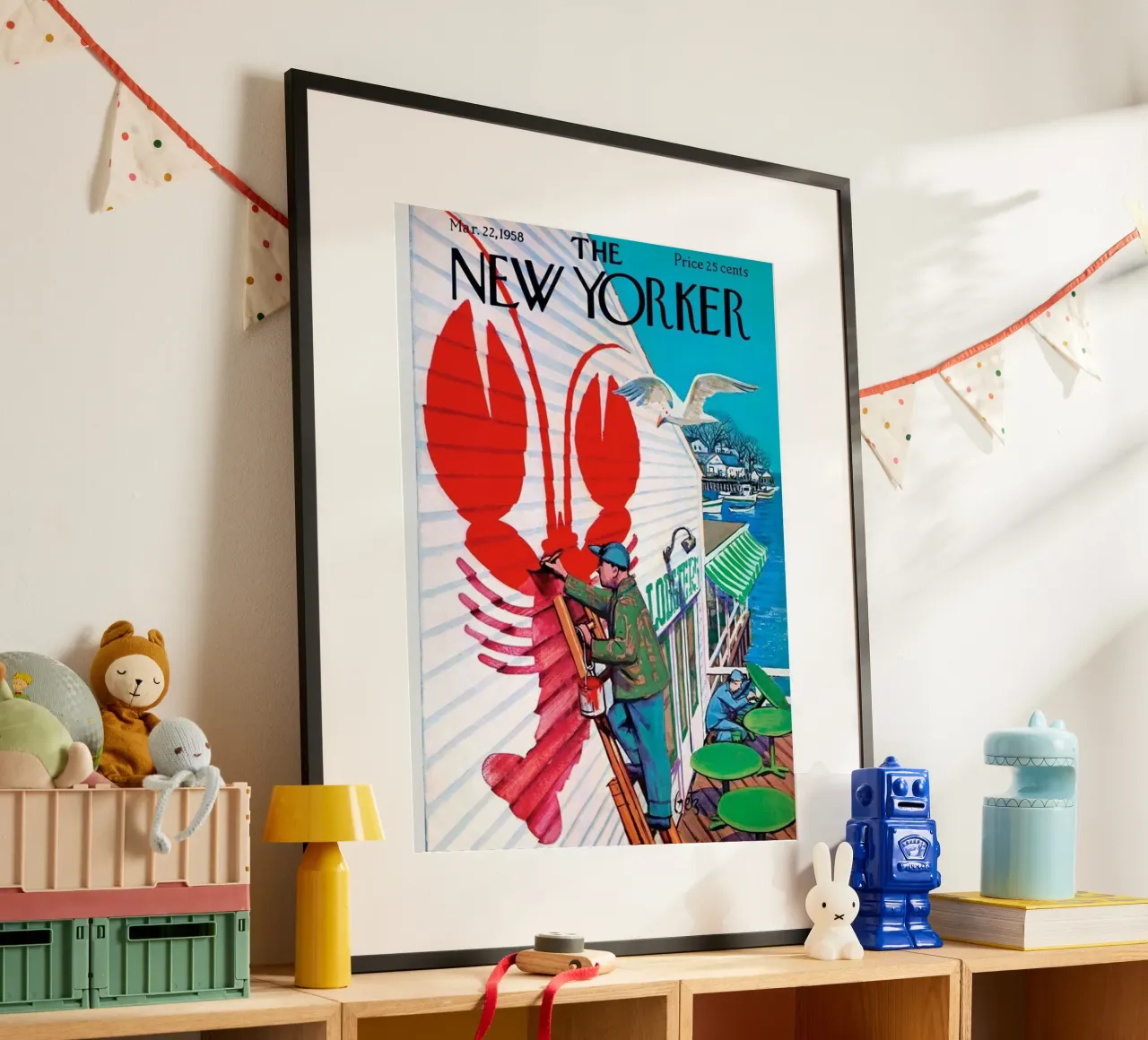 Il dipinto dei granchi poster con telaio in plastica da cosmos studio
