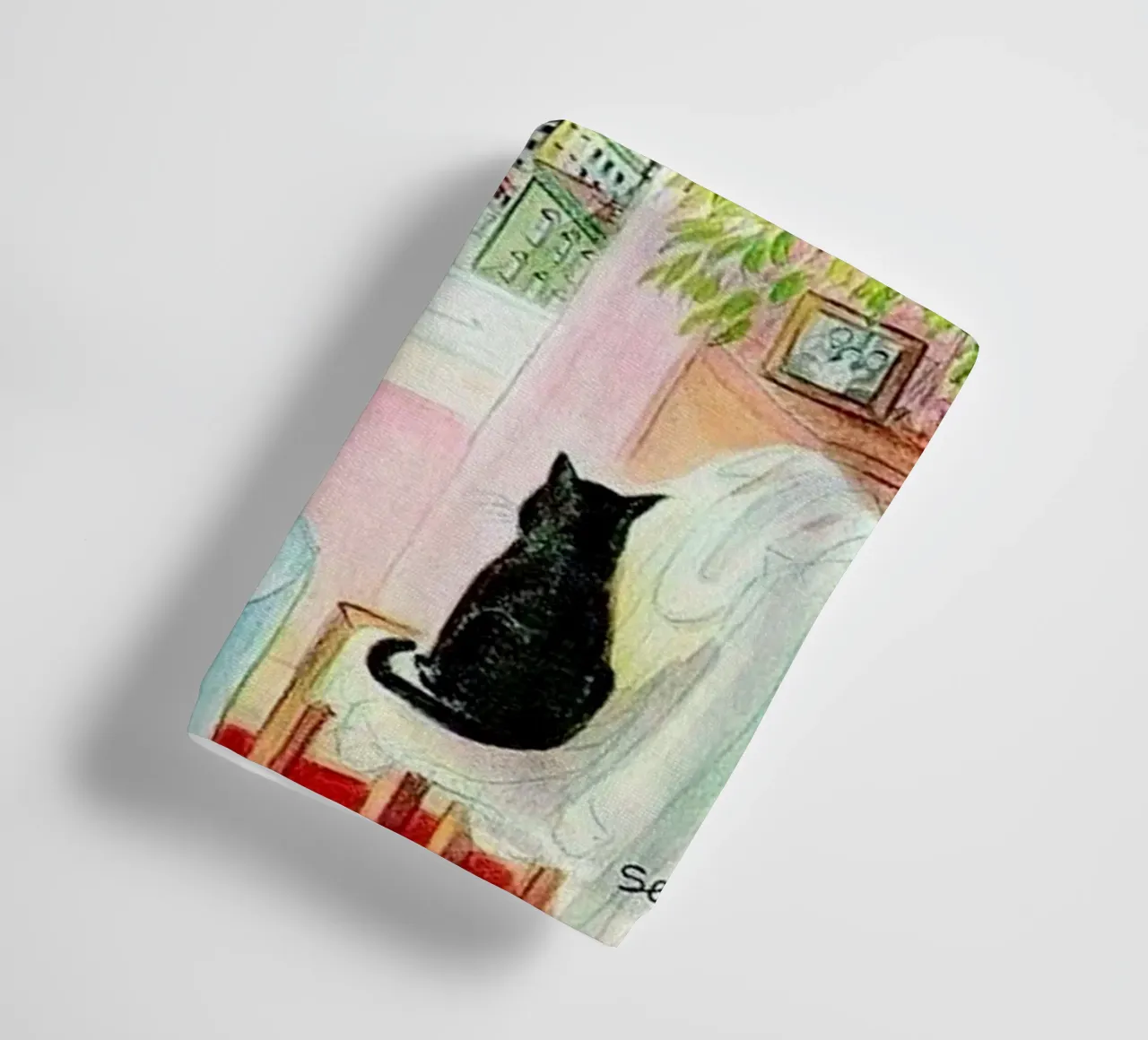 The Cat In The Building towel by cosmos studio