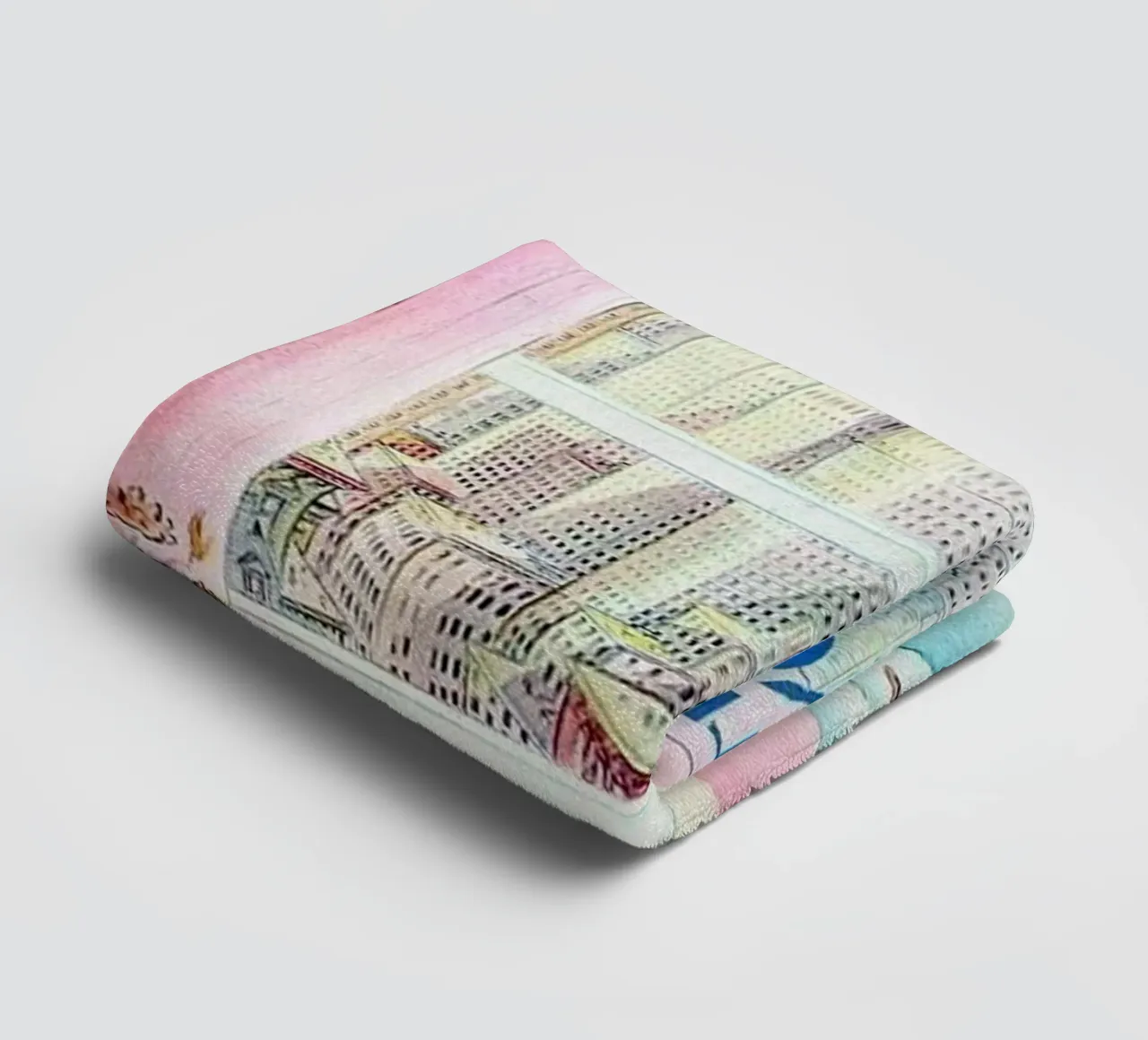 The Cat In The Building towel by cosmos studio