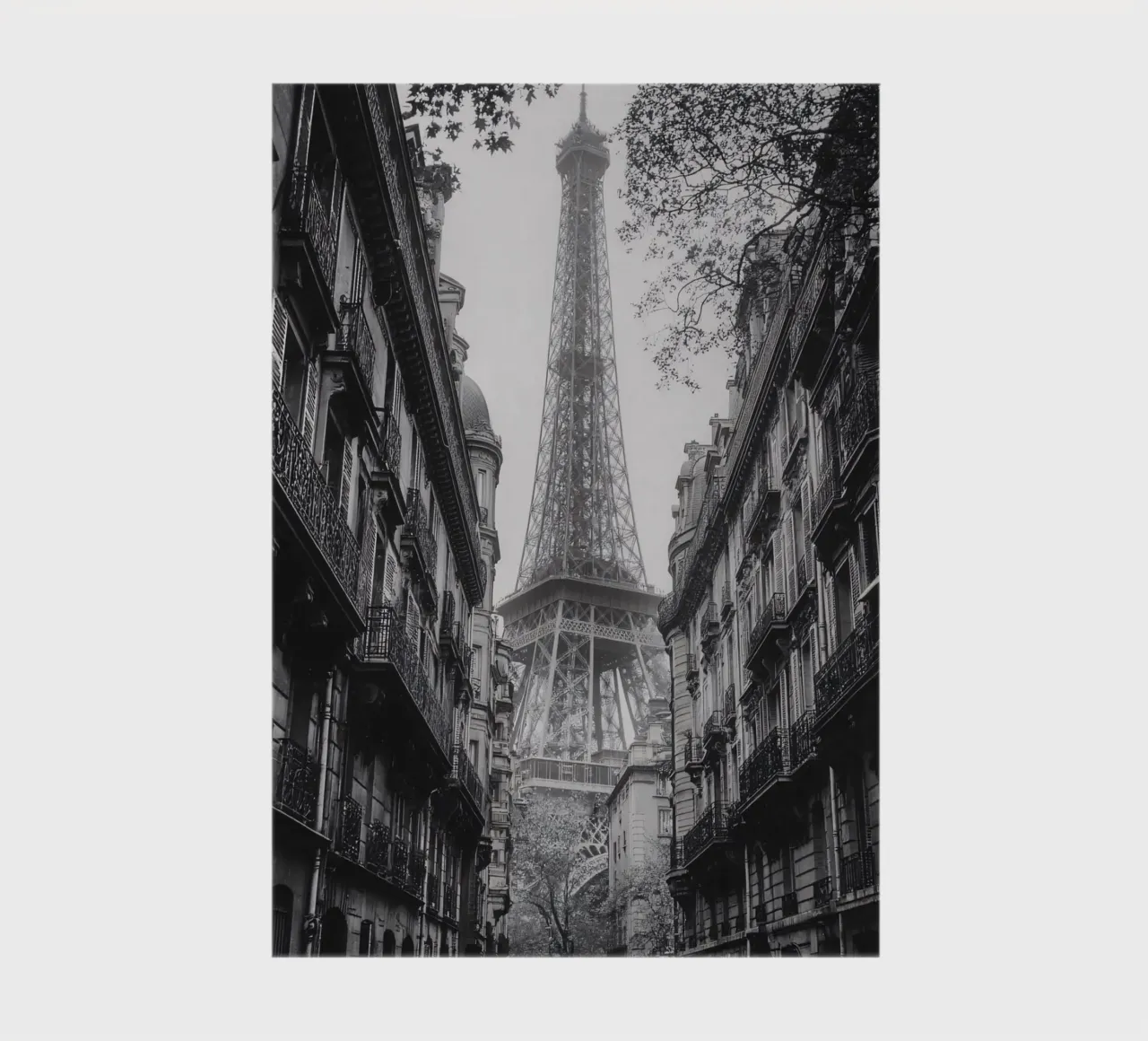 The street in the shadow of the Eiffel Tower notebook by M-Ulrich-Digital Art