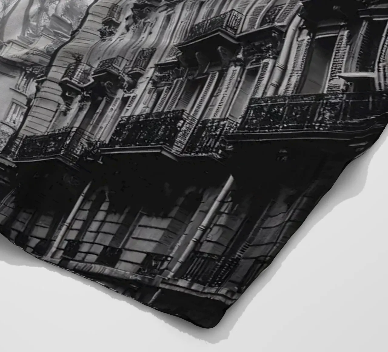 The street in the shadow of the Eiffel Tower fleece blanket by M-Ulrich-Digital Art