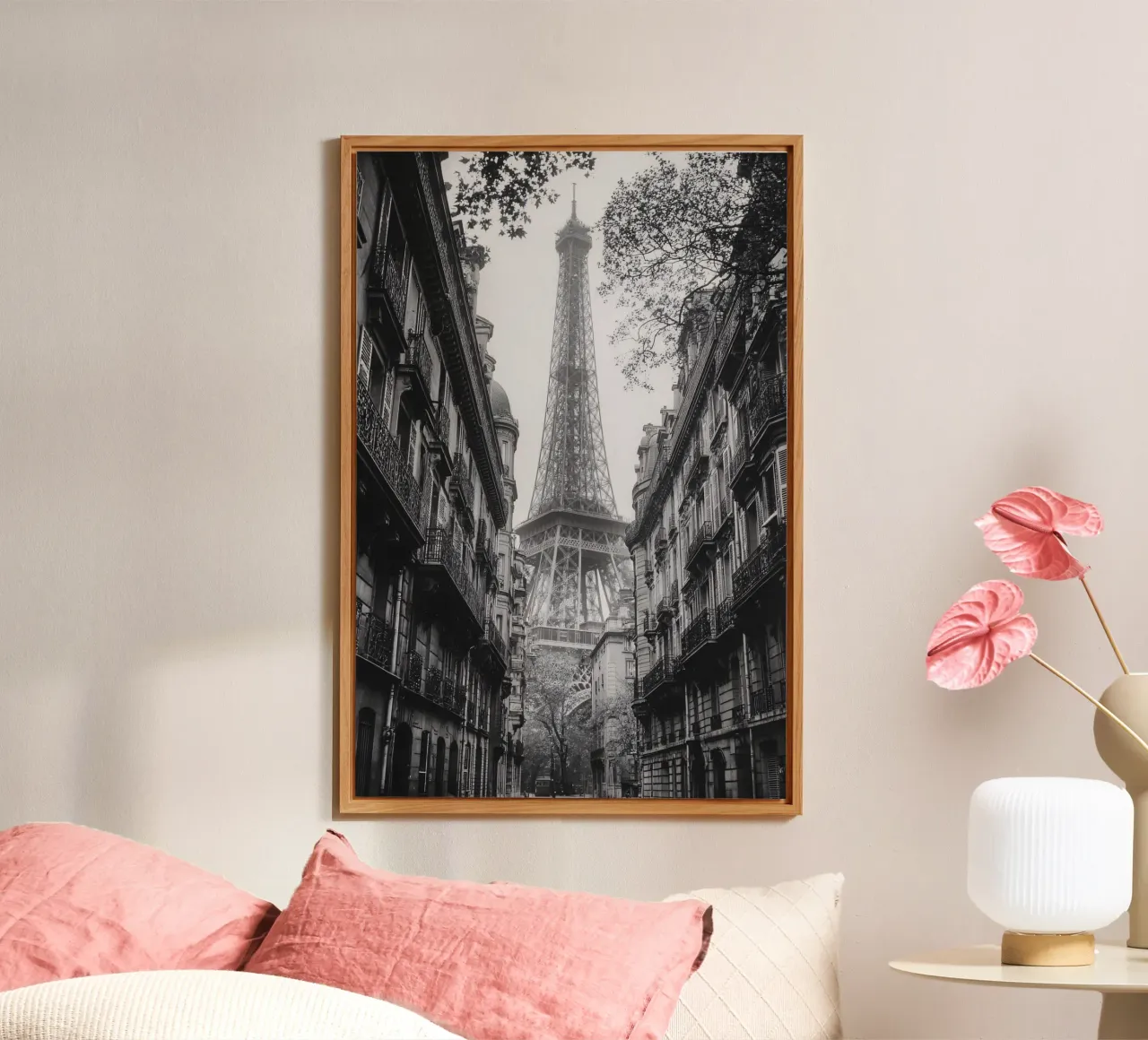La strada all'ombra della Torre Eiffel alluminio dibond da M-Ulrich-Digital Art