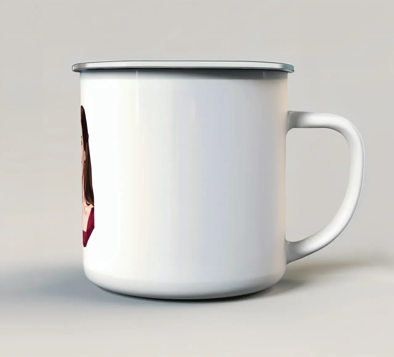 Sorriso di Anne Hathaway Low poly tazza in smalto da Low Profile
