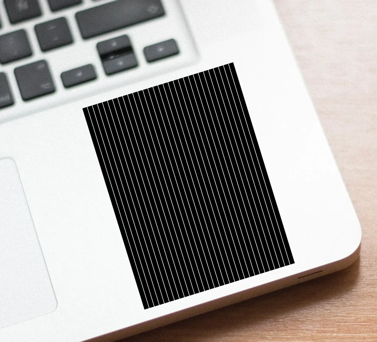 Minimal Basic Klassischer Nadelstreifen | Weiß auf Schwarz Sticker von Beauty in Simplicity