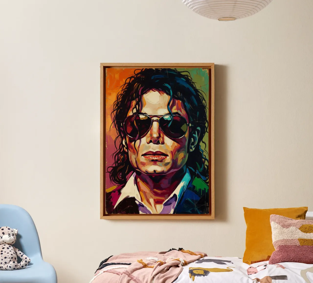 Abstracte kleurrijke kunst - Michael Jackson canvas met Baklijst van Lembayung art