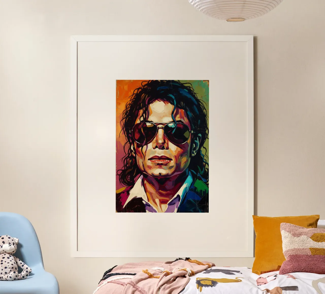 Abstracte kleurrijke kunst - Michael Jackson poster van Lembayung art