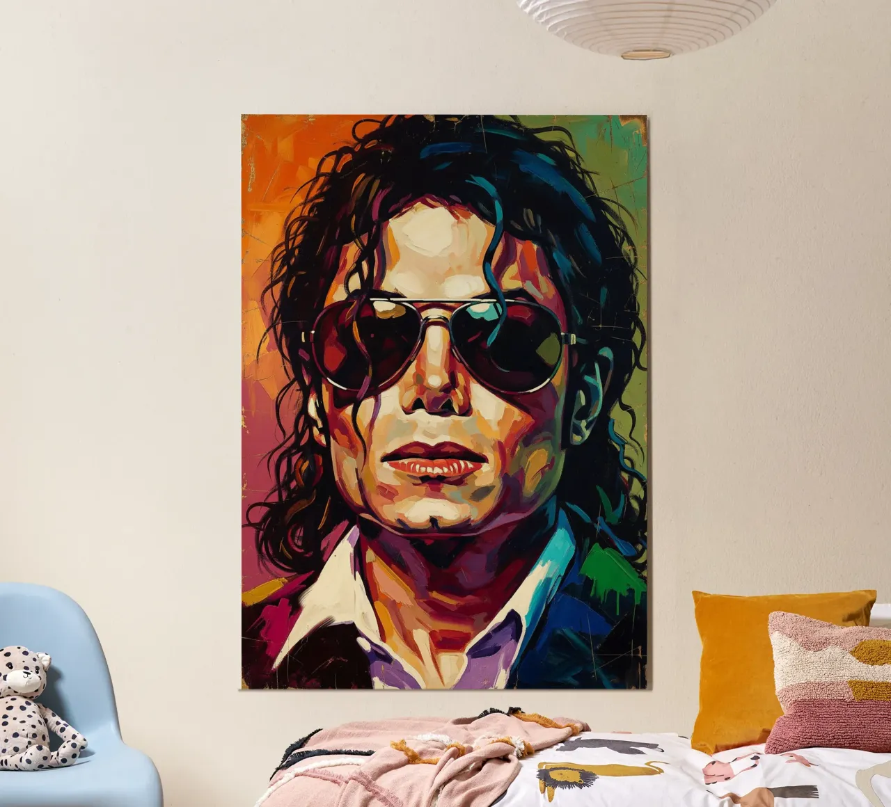 Abstracte kleurrijke kunst - Michael Jackson poster van Lembayung art