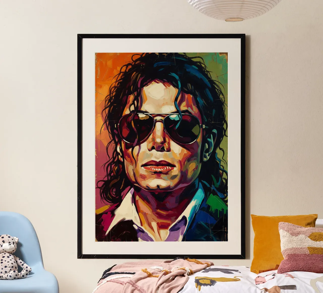 Abstracte kleurrijke kunst - Michael Jackson poster van Lembayung art