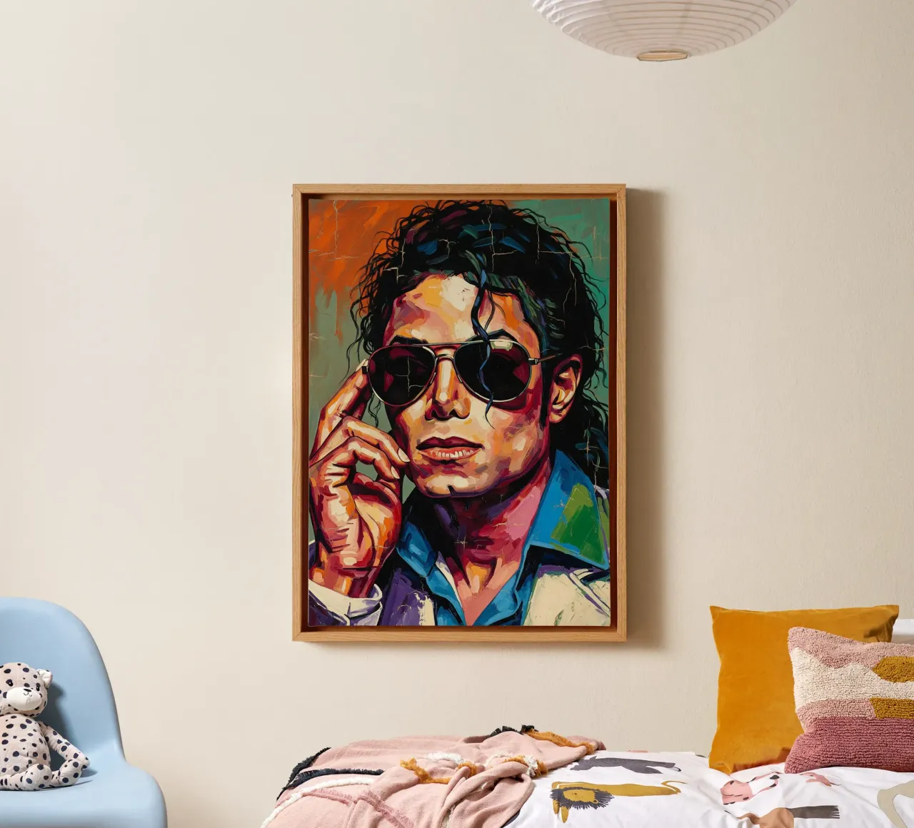Michael Jackson abstracte kunst canvas met Baklijst van Lembayung art