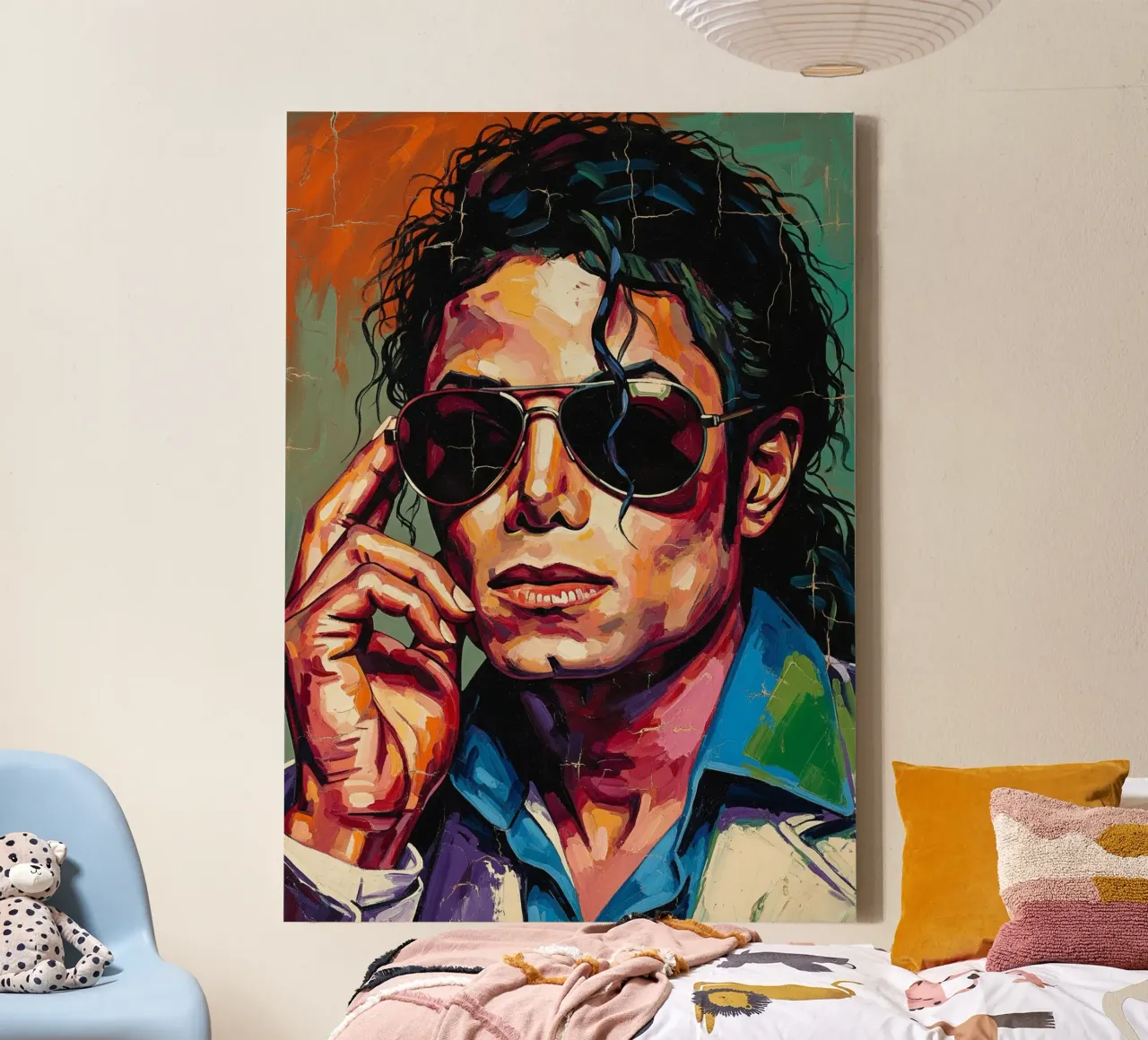 Michael Jackson abstracte kunst canvas met Baklijst van Lembayung art
