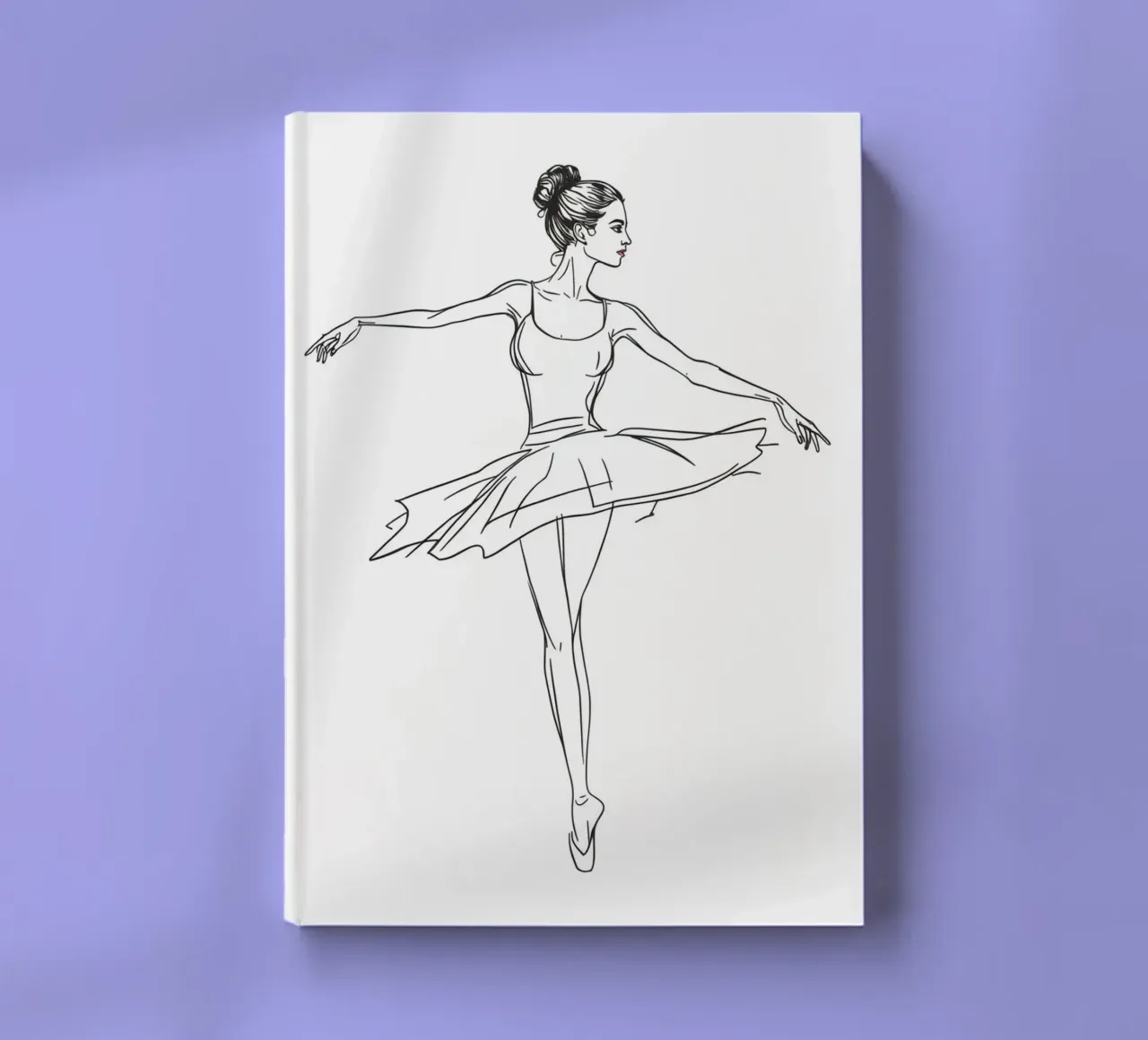 Ballerina in Arabesque Line Drawing notebook by DesignDoodle