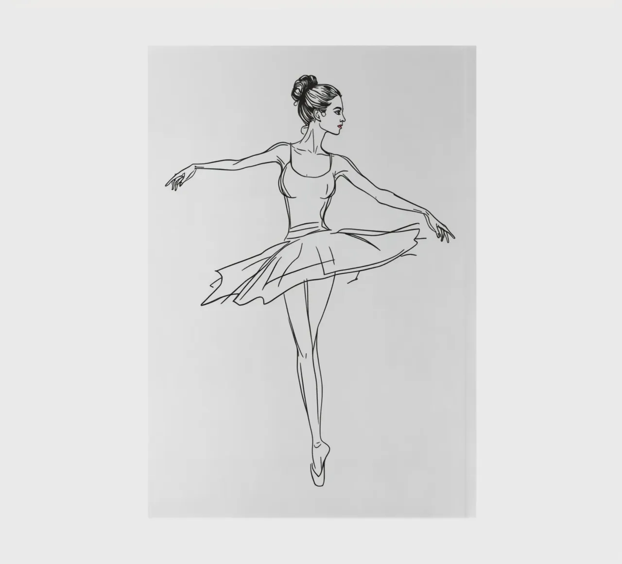 Ballerina in Arabesque Line Drawing notebook by DesignDoodle
