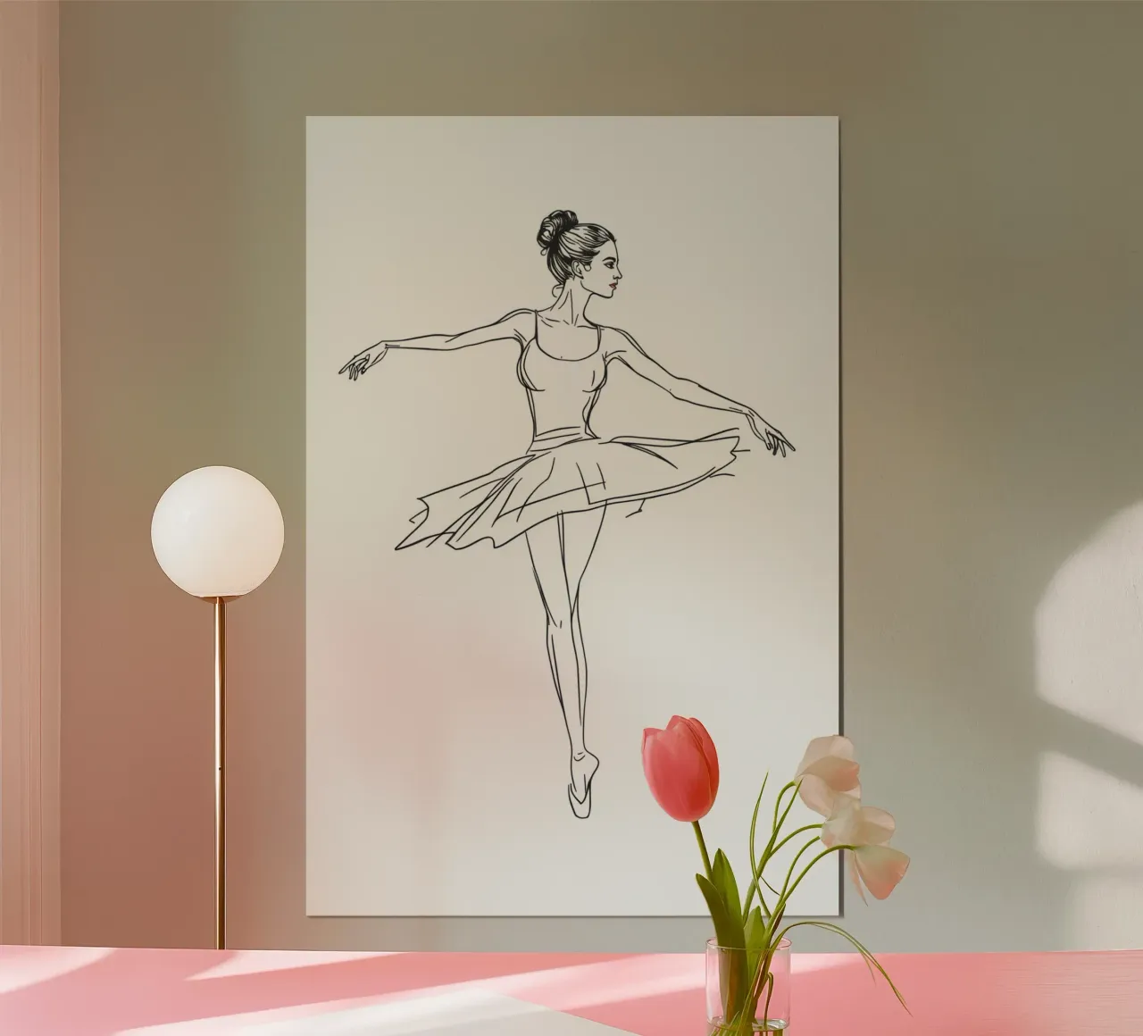 Ballerina in Arabesque Line Drawing poster by DesignDoodle